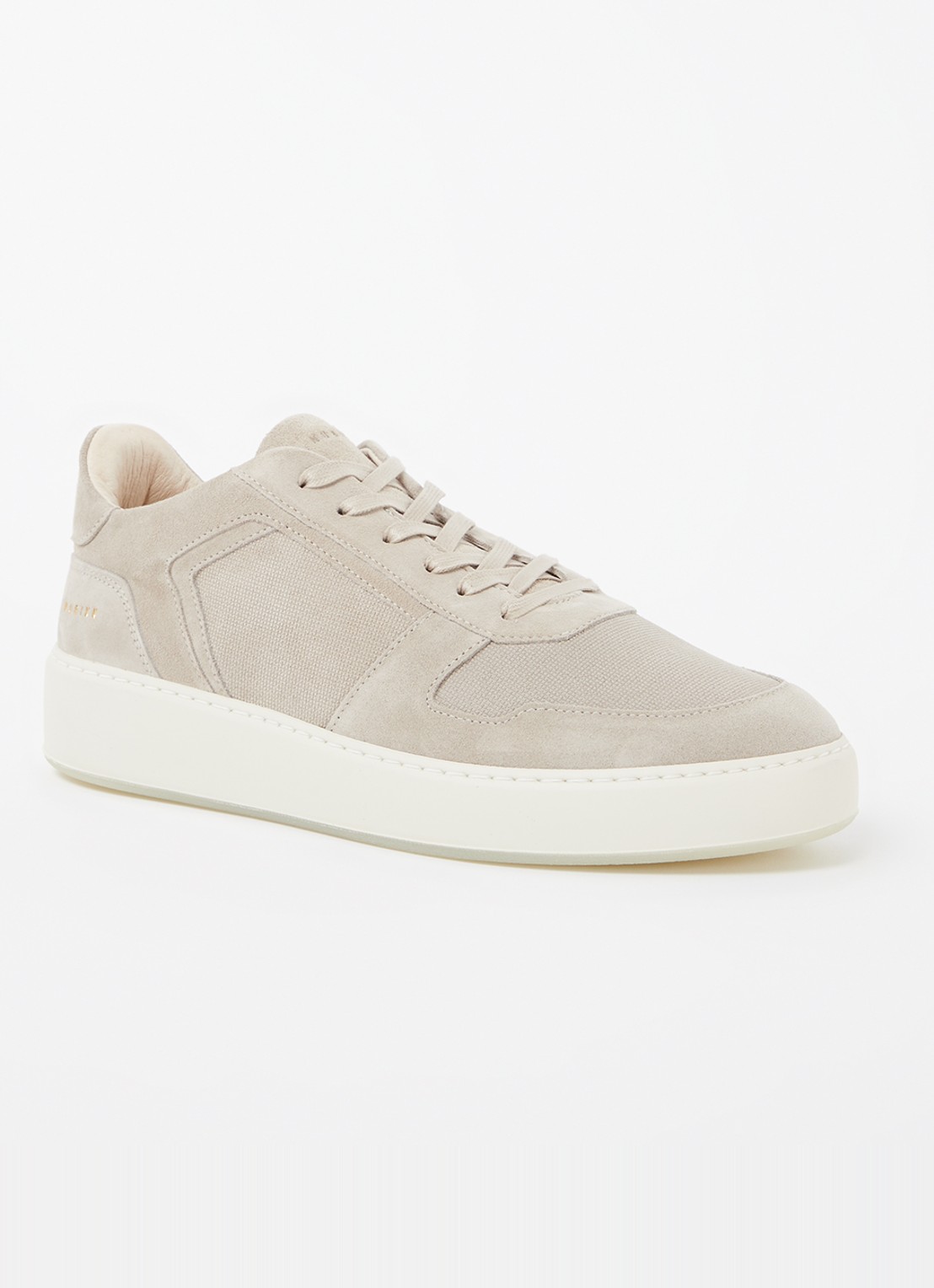 Nubikk Jiro Luca sneaker van suède - voorkant donkerbeige