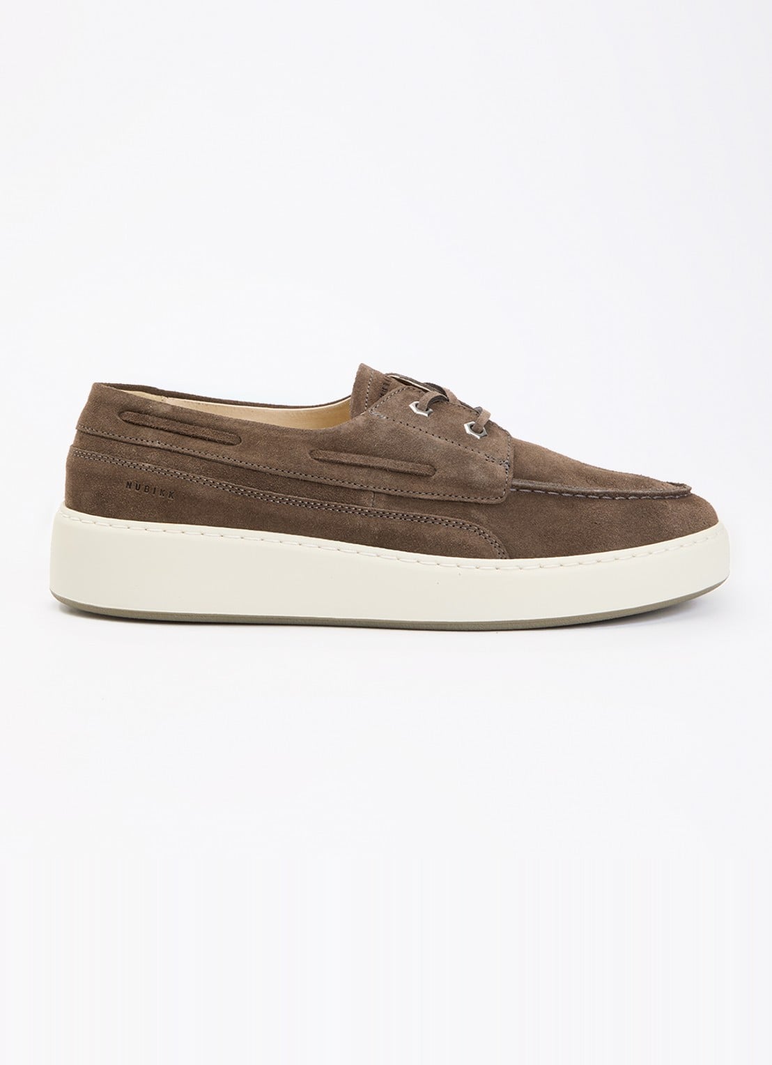 Nubikk Jiro Yacht bootschoen van suède - voorkant 4 donkerbruin