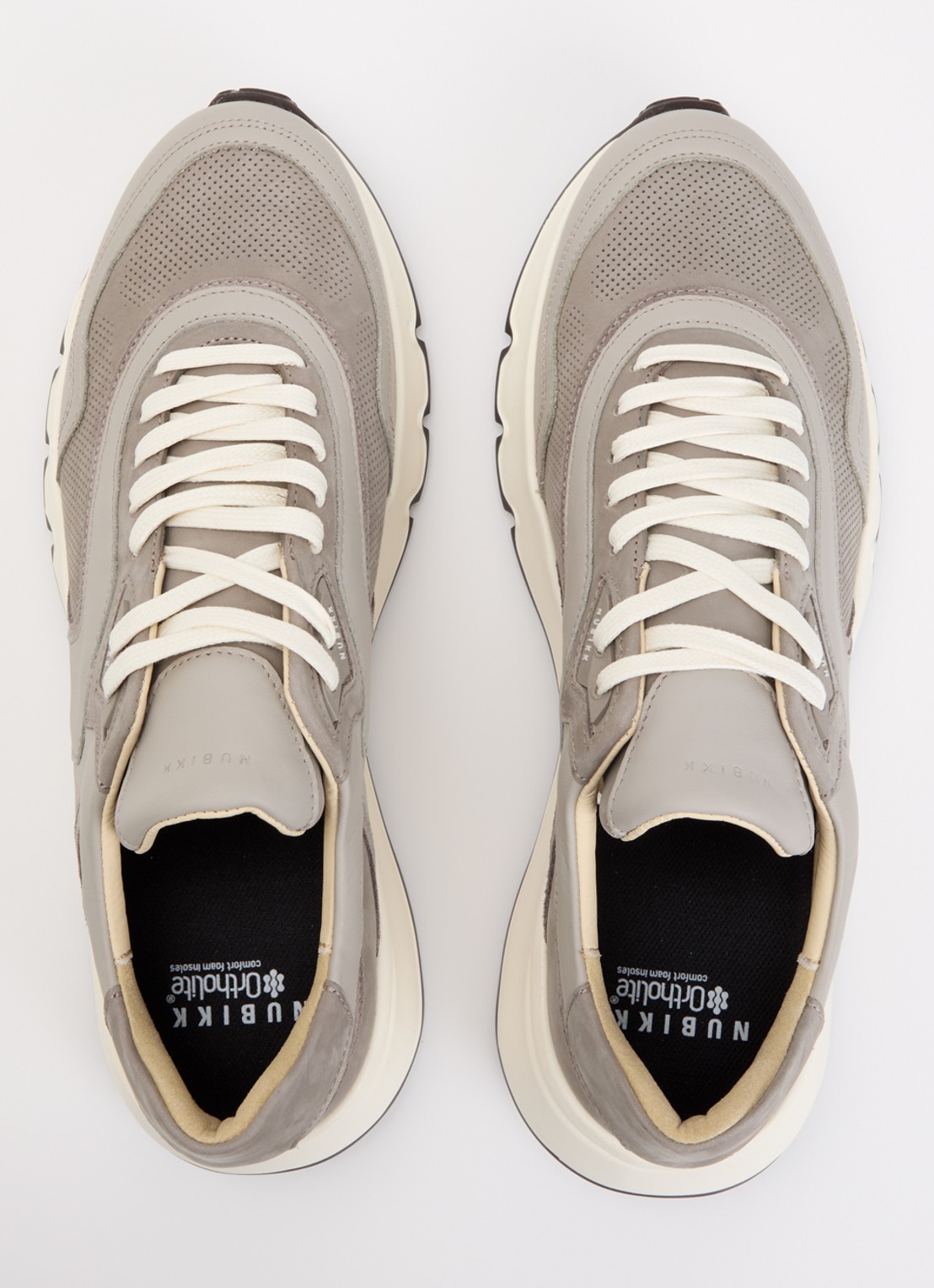 Nubikk Luca Noa sneaker met leren details  - detail 2 grijs