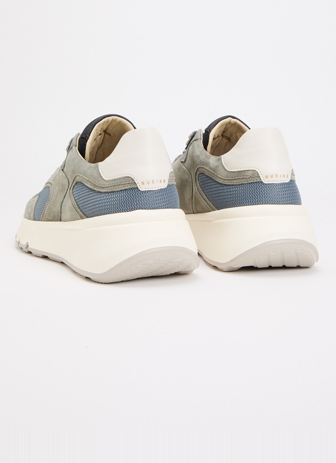 Nubikk Luca Noa sneaker met leren en suède details - achterkant 4 grijs