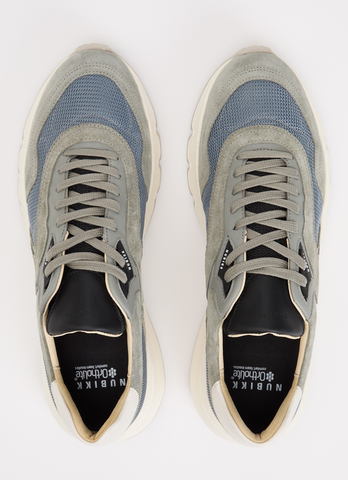 Nubikk Luca Noa sneaker met leren en suède details - detail 2 grijs