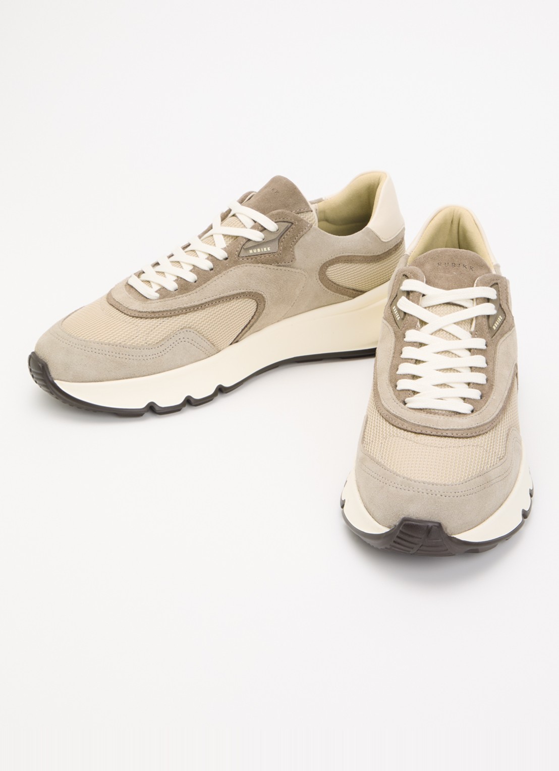 Nubikk Luca Noa sneaker met suède details - detail 3 beige