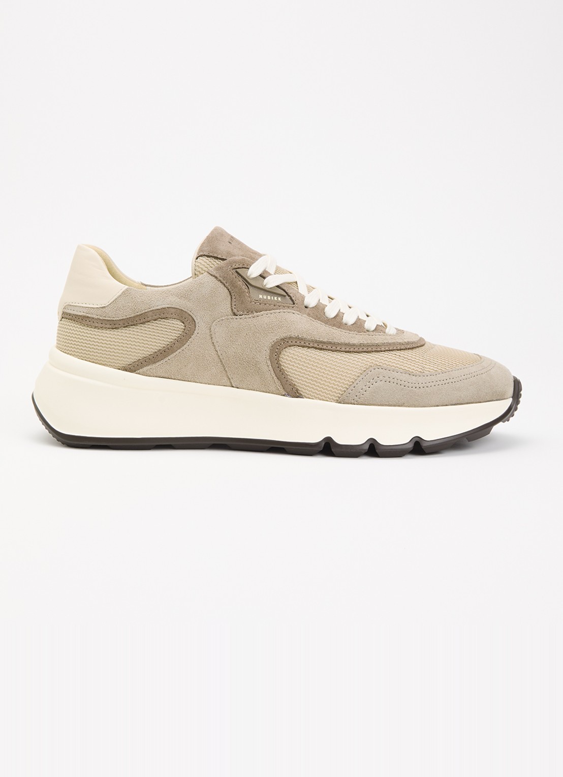 Nubikk Luca Noa sneaker met suède details - voorkant beige