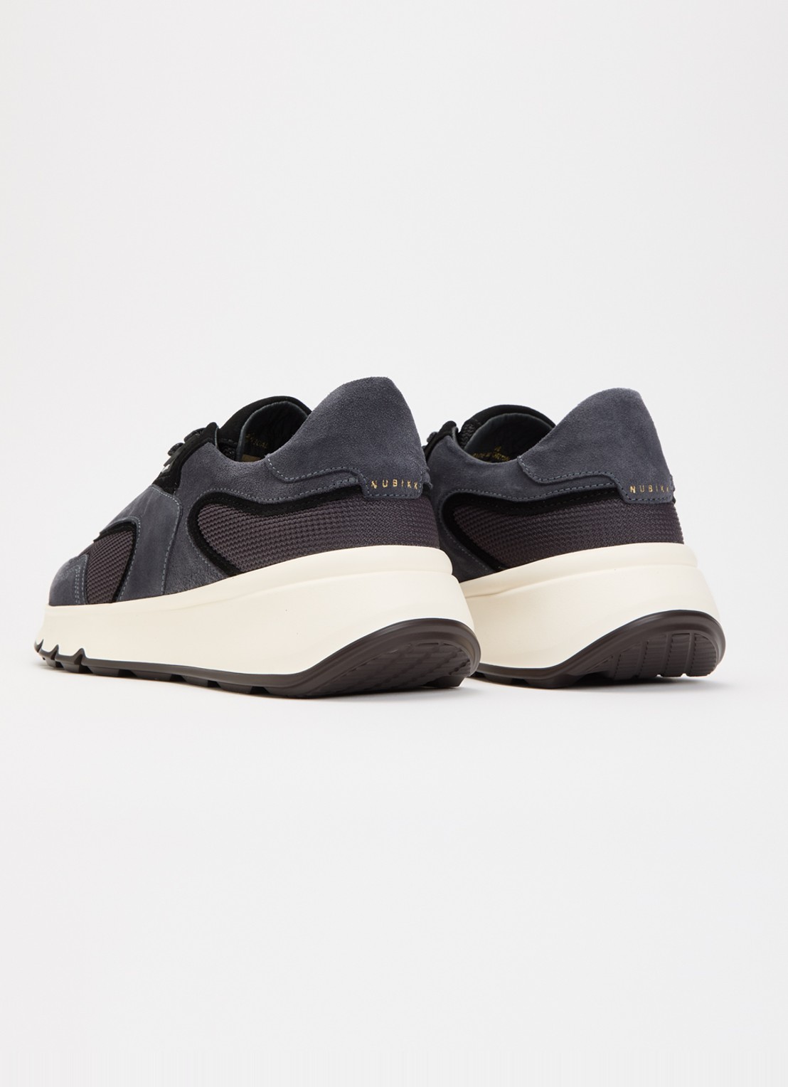 Nubikk Luca Noa sneaker met suède details - achterkant 4 donkerblauw