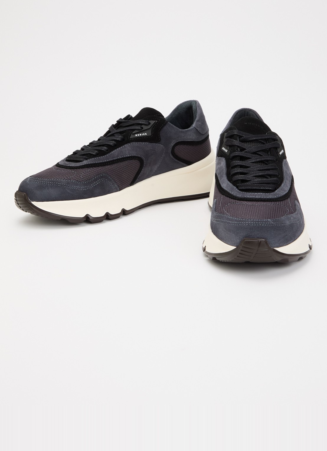 Nubikk Luca Noa sneaker met suède details - detail donkerblauw