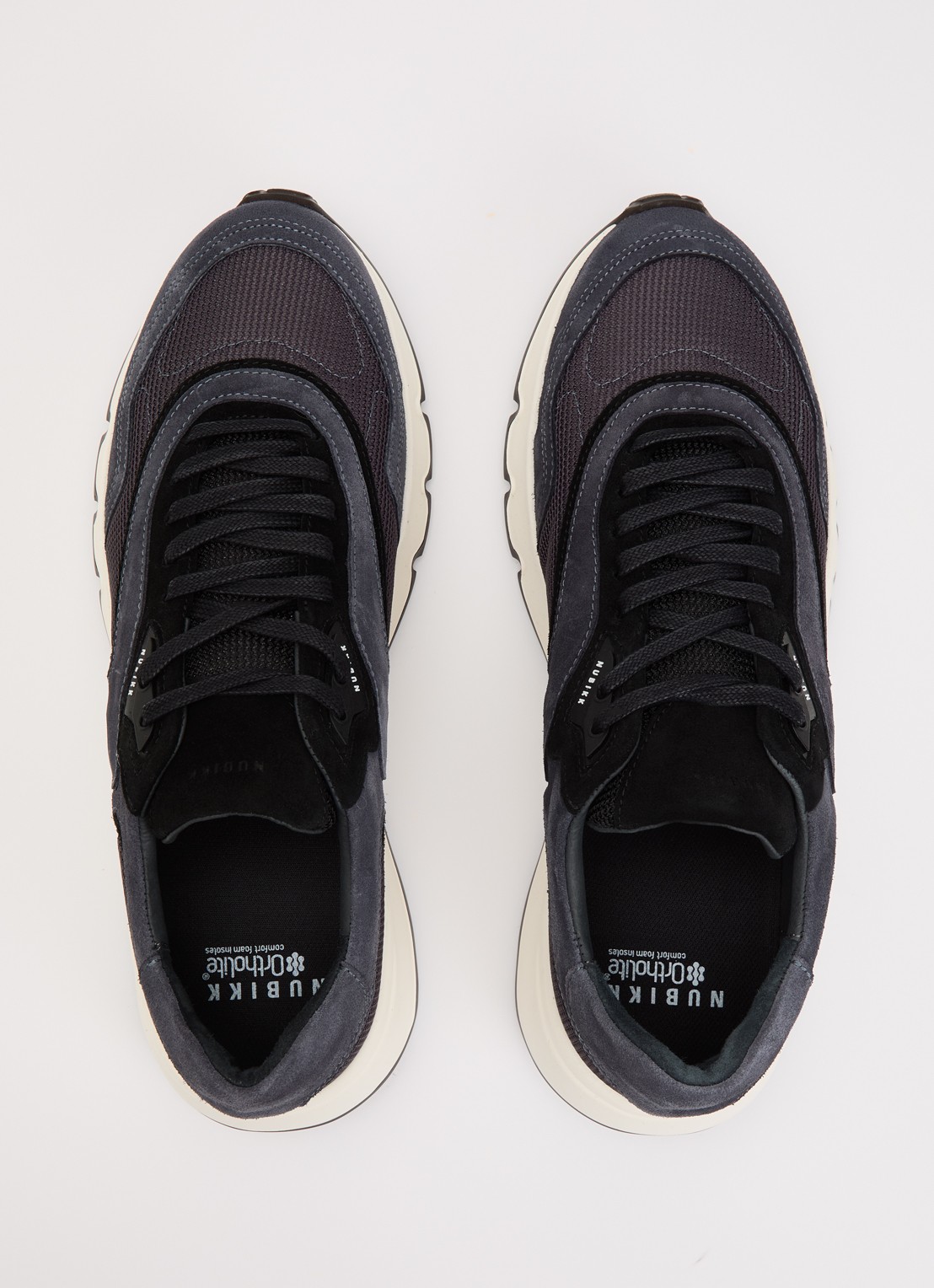 Nubikk Luca Noa sneaker met suède details - detail 2 donkerblauw