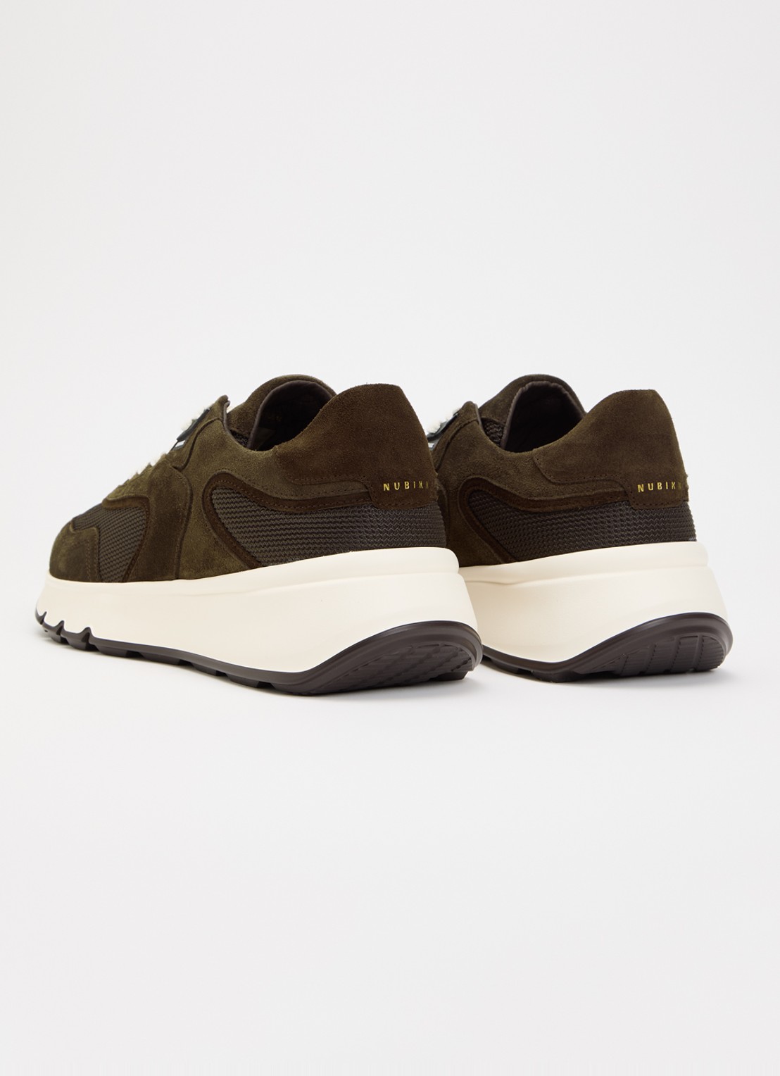 Nubikk Luca Noa sneaker met suède details - achterkant grijs
