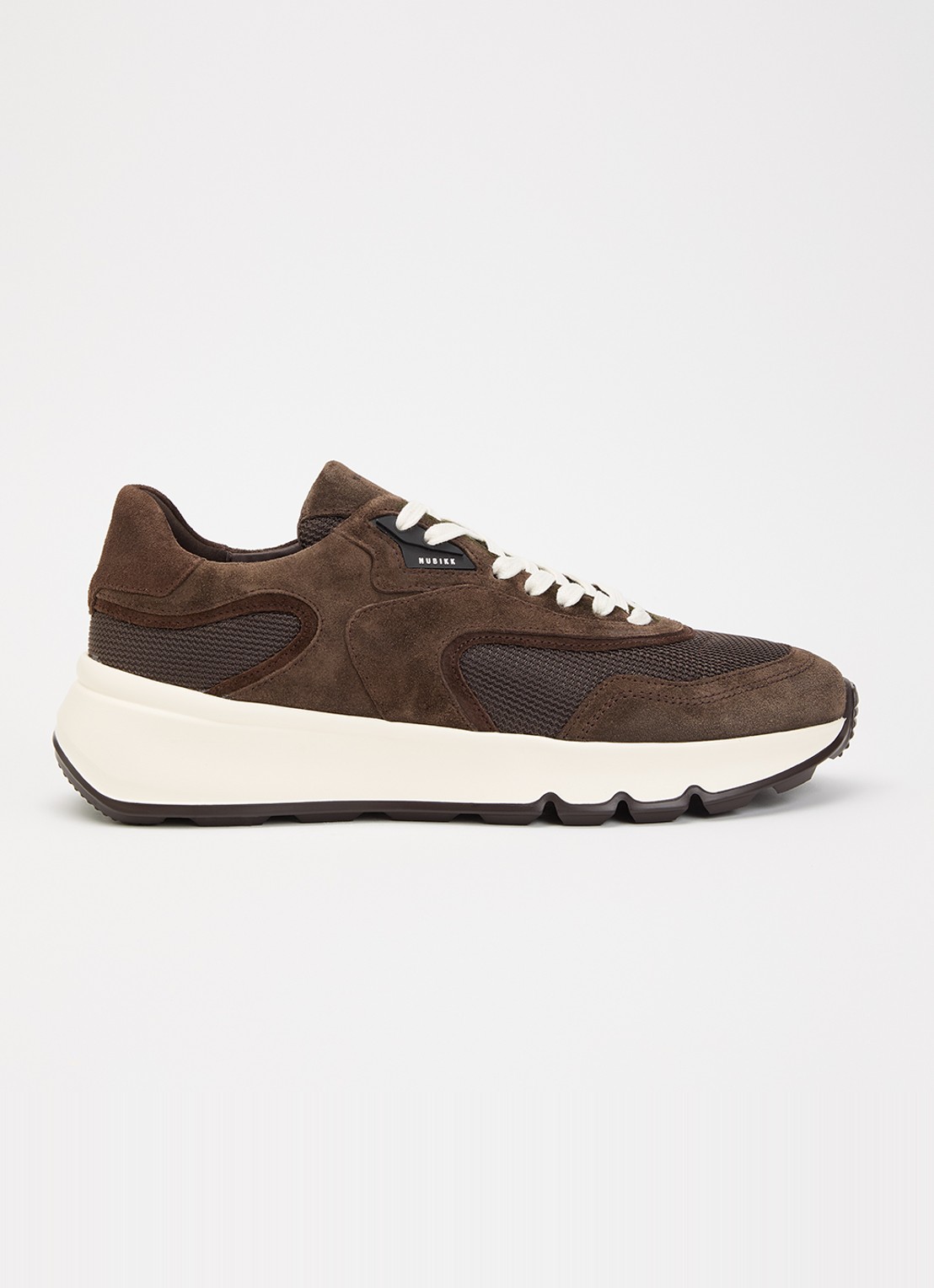 Nubikk Luca Noa sneaker met suède details - voorkant 5 grijs