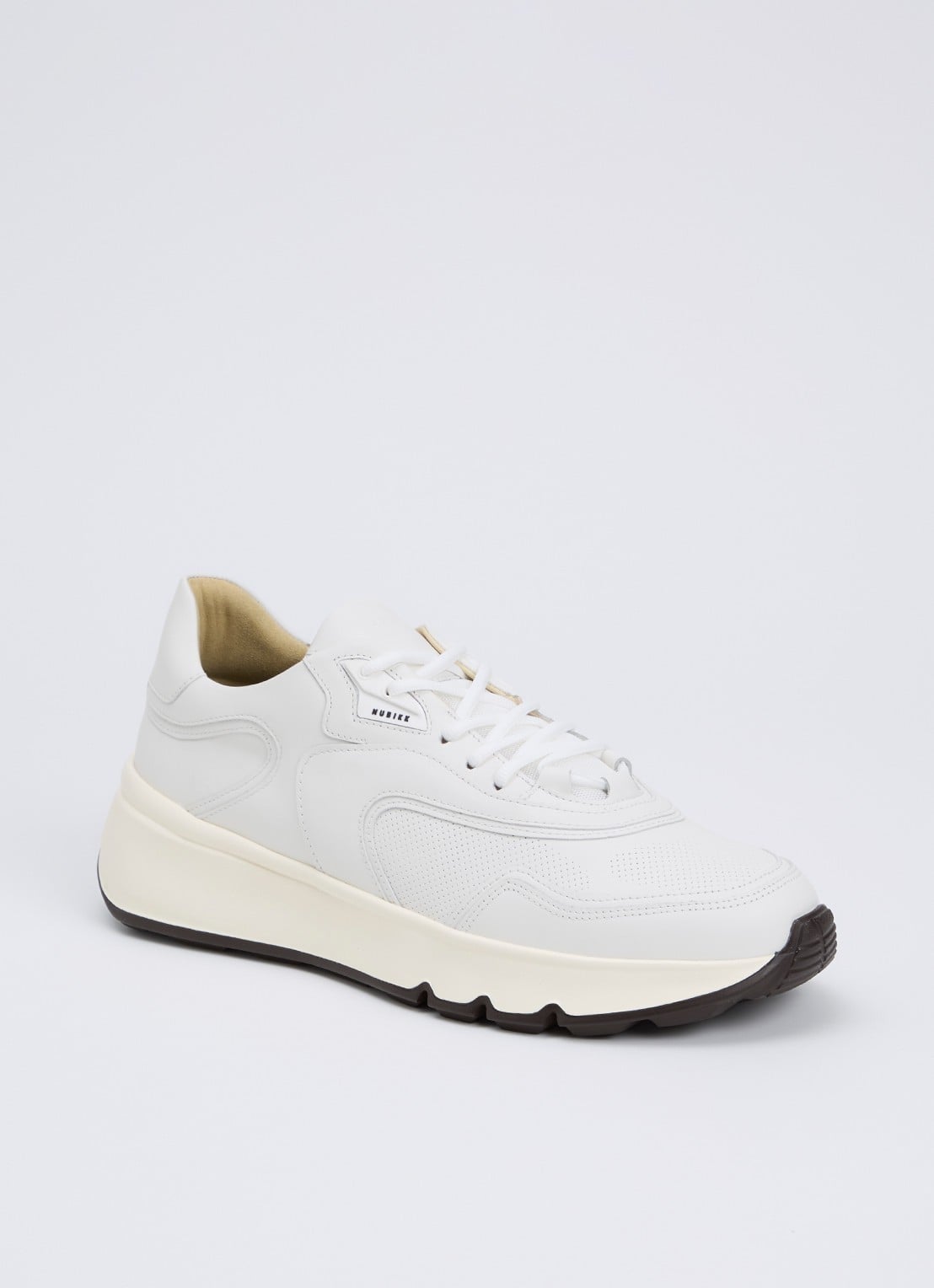Nubikk Luca Noa sneaker van leer  - voorkant 5 gebroken wit