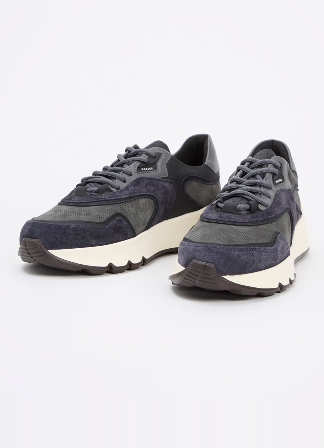 Nubikk Luca Noa sneaker van suède met mesh details - detail 3 antraciet