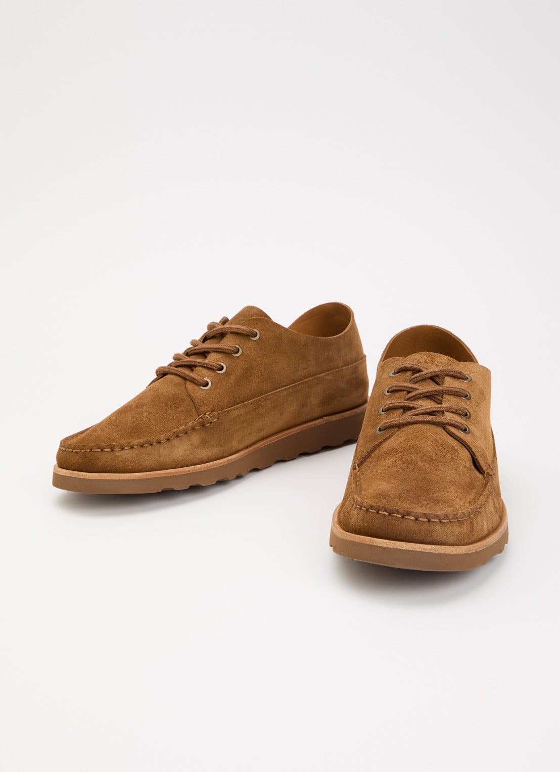 Nubikk Milo Macaw II casual veterschoen van suède - detail cognac