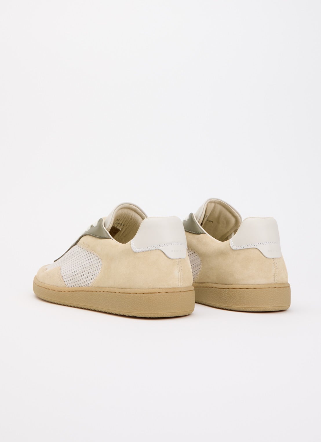 Nubikk Ray Joss sneaker van suéde met details van mesh en leer  - achterkant 5 creme