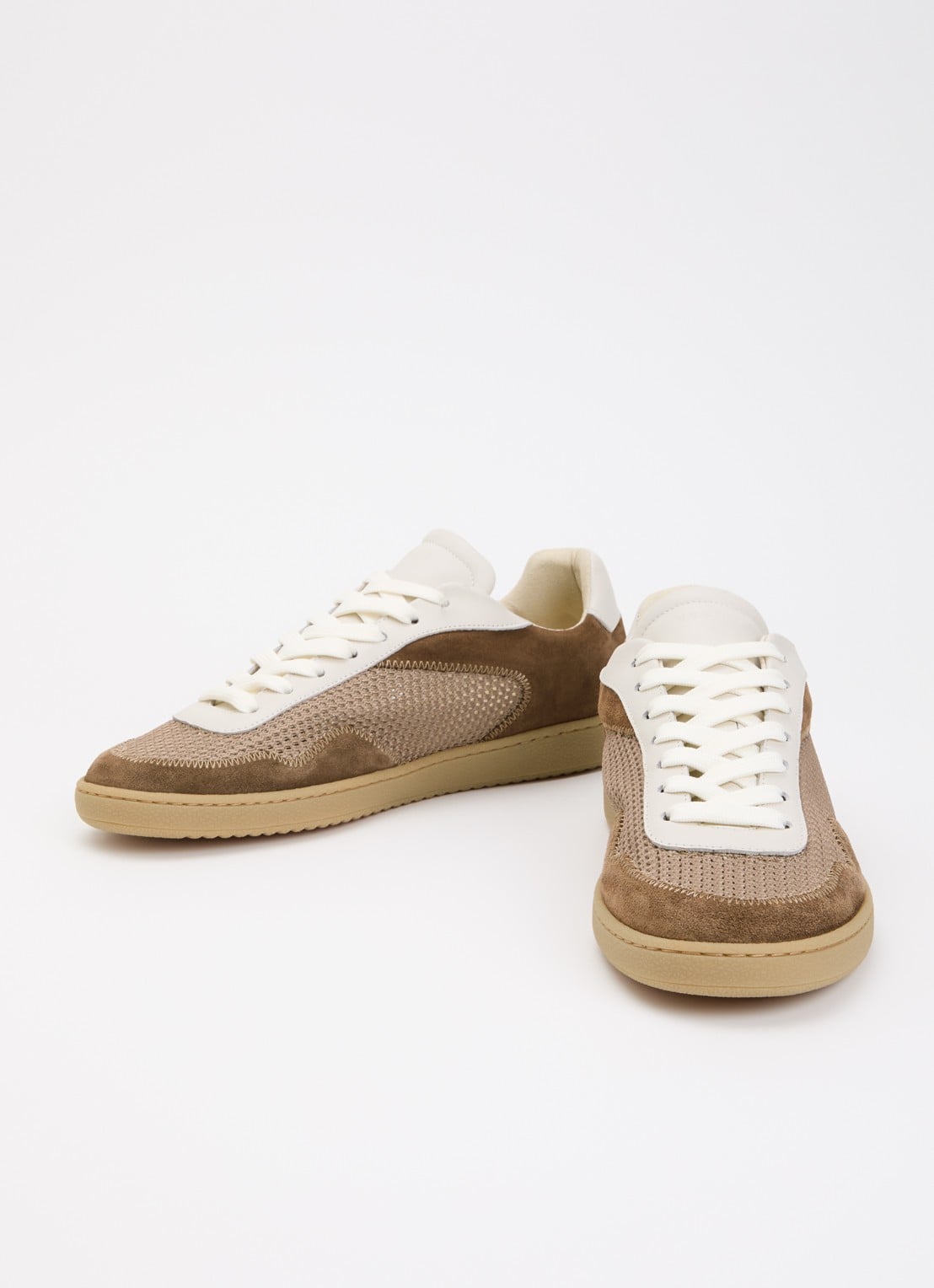 Nubikk Ray Joss sneaker van suéde met details van mesh en leer  - detail bruin
