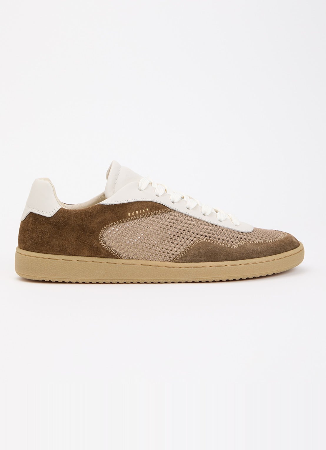 Nubikk Ray Joss sneaker van suéde met details van mesh en leer  - voorkant 4 bruin