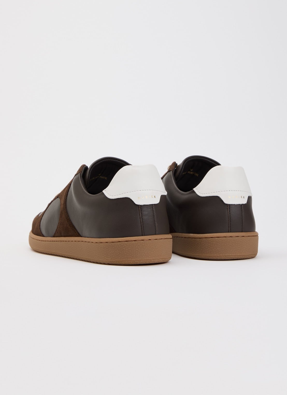 Nubikk Ray Rio sneakers van leer met details van suéde  - achterkant bruin