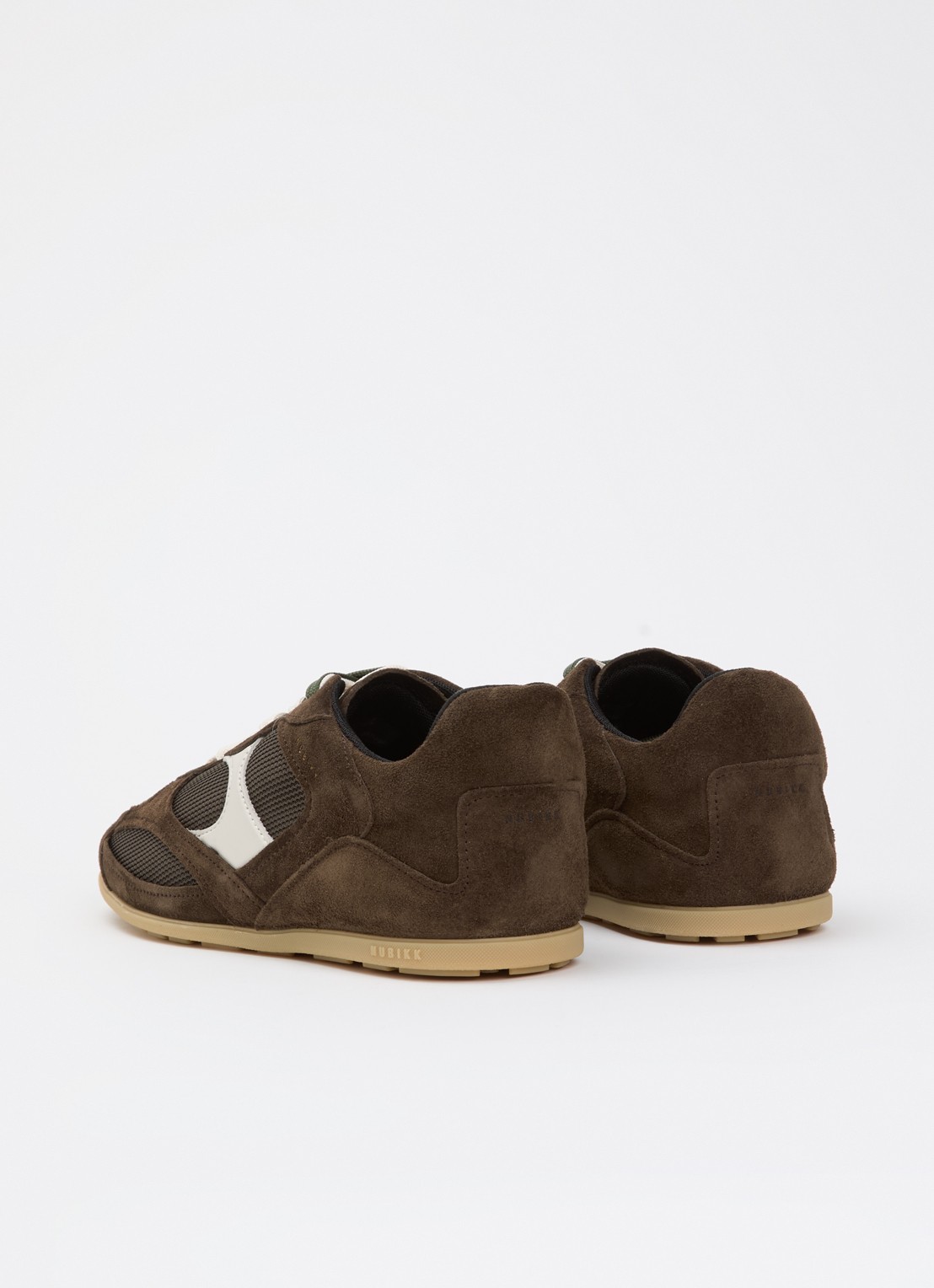 Nubikk Riley Morgan sneaker van suède met mesh details - achterkant 2 donkerbruin