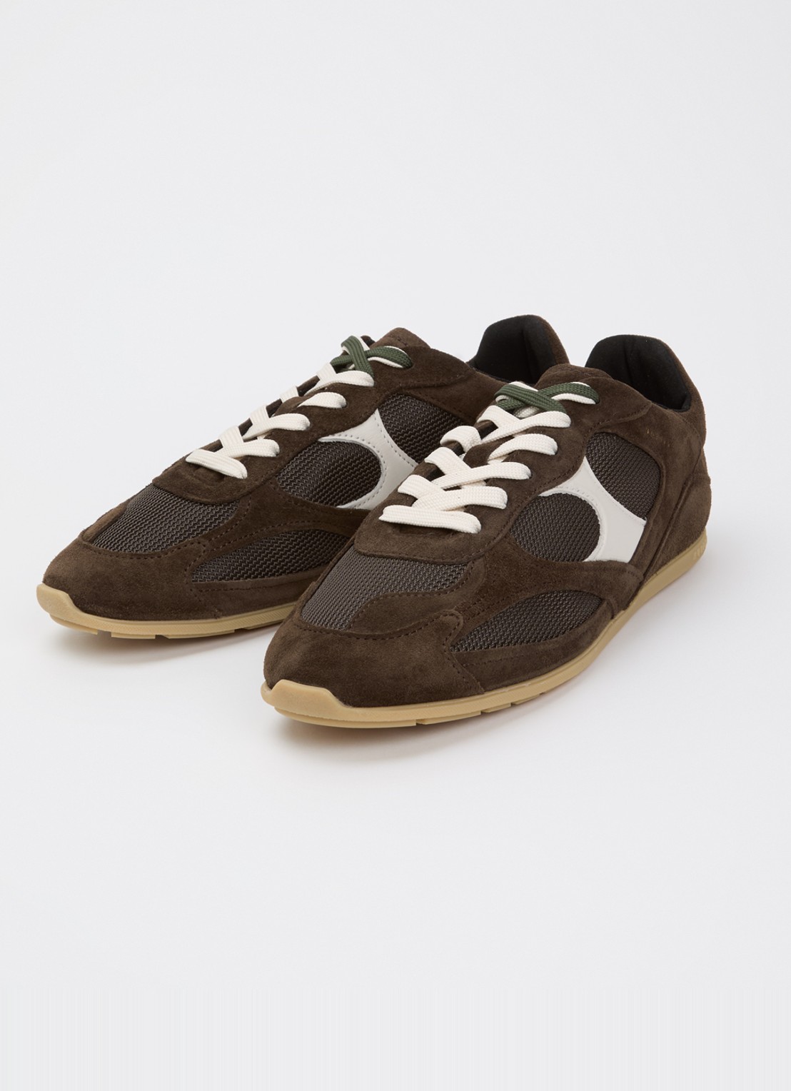 Nubikk Riley Morgan sneaker van suède met mesh details - detail 3 donkerbruin