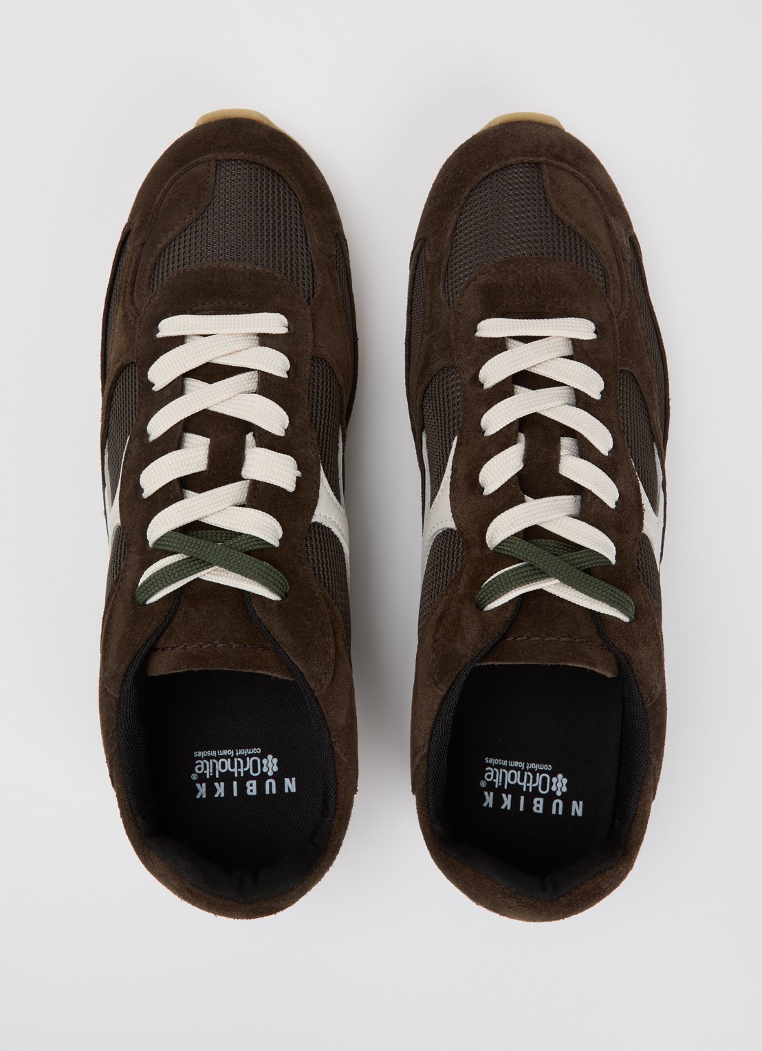 Nubikk Riley Morgan sneaker van suède met mesh details - detail 4 donkerbruin