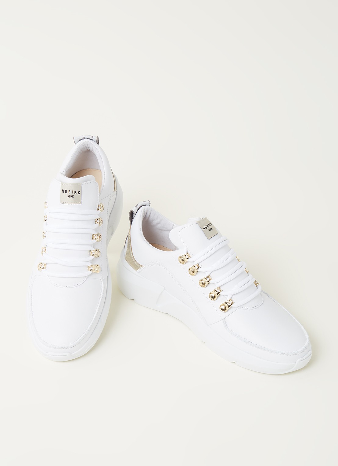 Nubikk Roque Royal L sneaker van leer met suède details - detail 2 wit