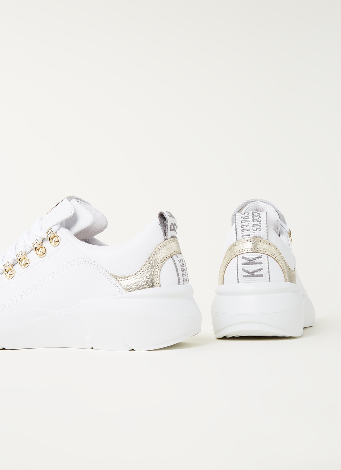 Nubikk Roque Royal L sneaker van leer met suède details - detail 3 wit
