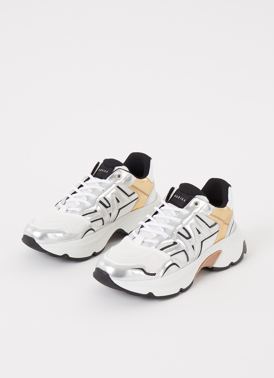 Nubikk Ross Trek Edge sneaker met leren details - detail 2 wit