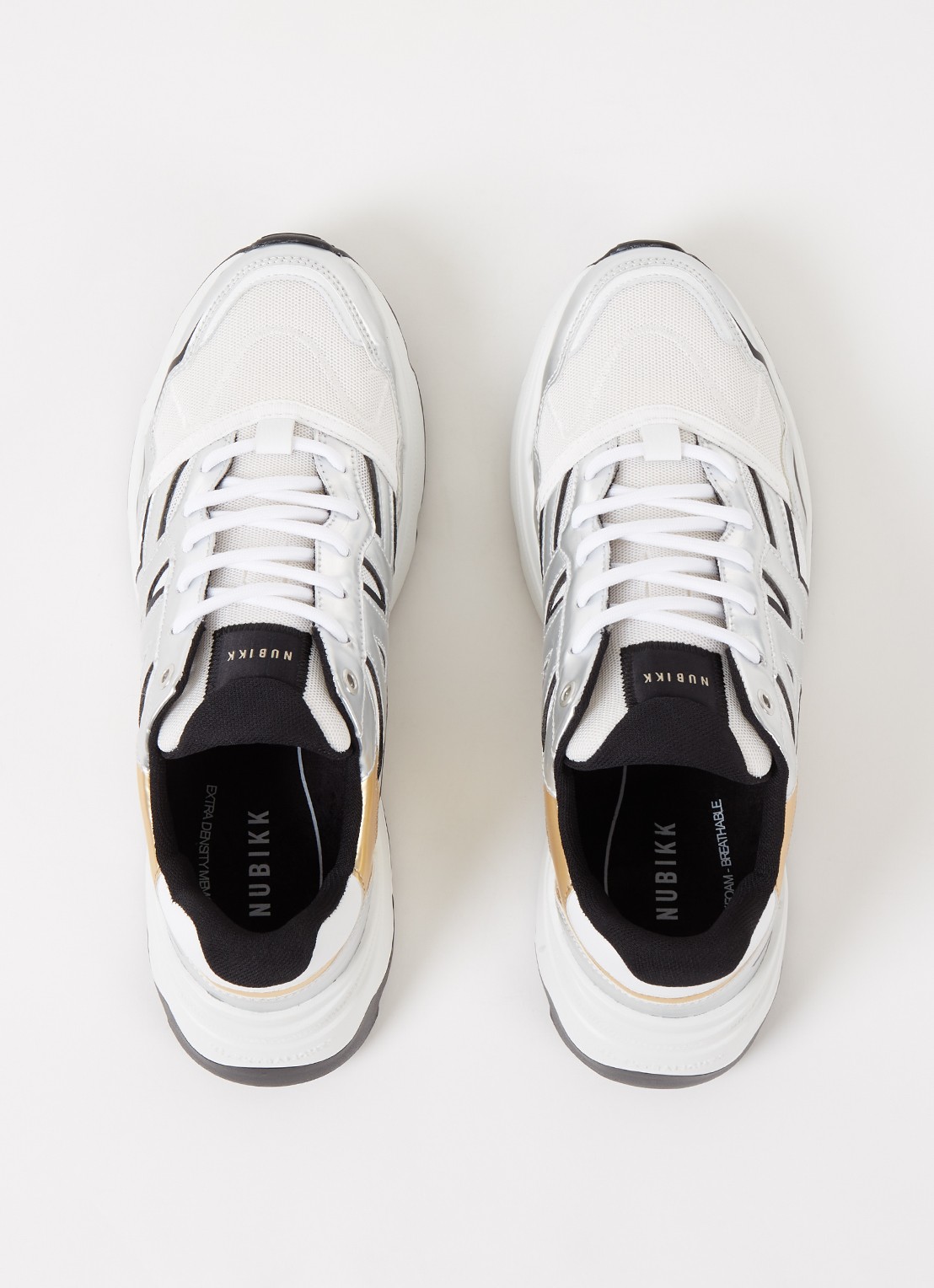 Nubikk Ross Trek Edge sneaker met leren details - detail 4 wit