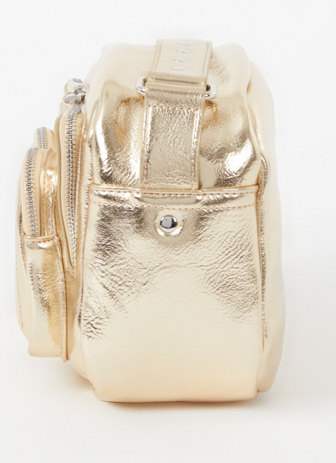 Núnoo Ellie schoudertas met afneembare schouderriem en metallic finish - detail 4 goud