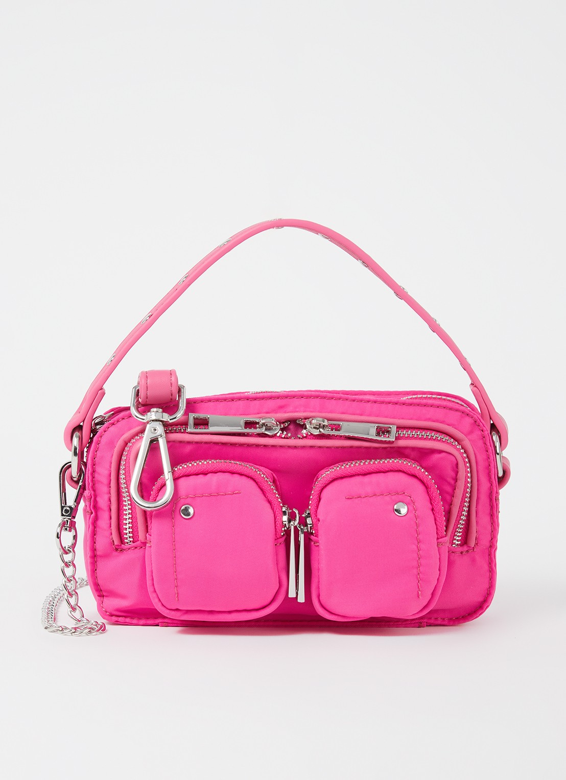 Núnoo Helena handtas met afneembare schouderriem - voorkant 3 fuchsia