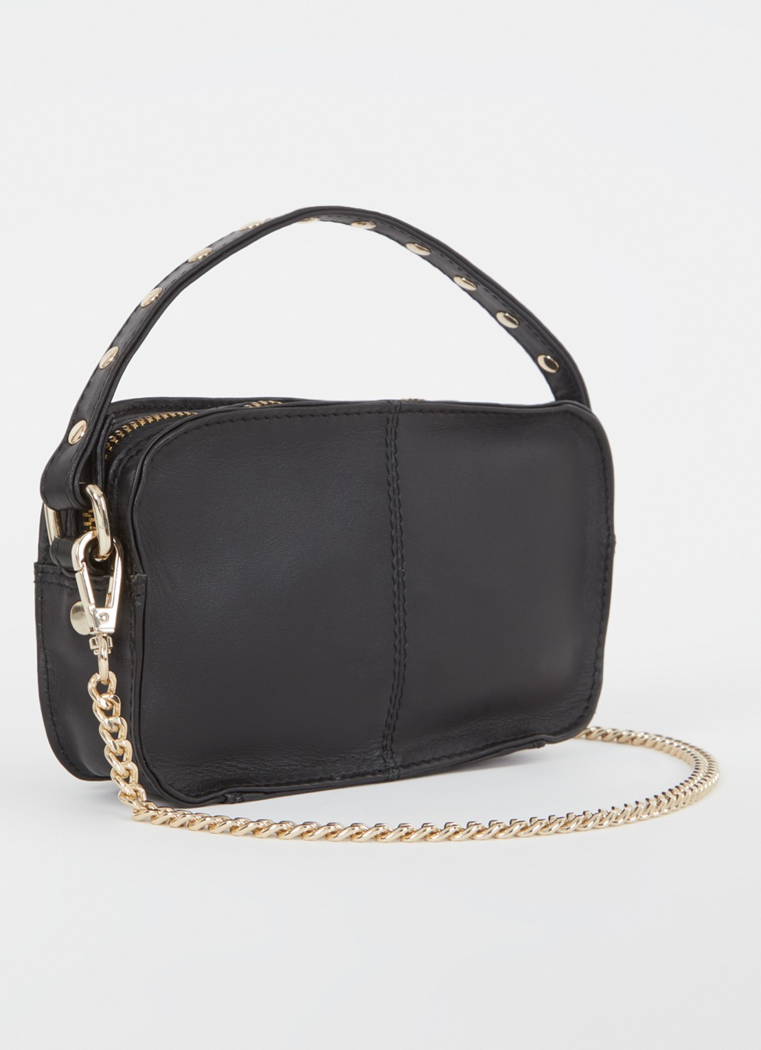 Núnoo Helena Pure Disco handtas van leer met studs - achterkant zwart