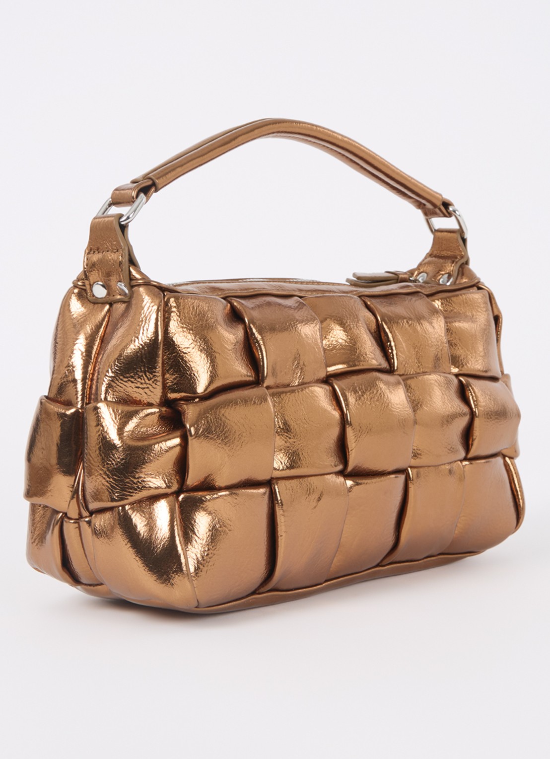 Núnoo Lily handtas met metallic finish - achterkant 4 brons