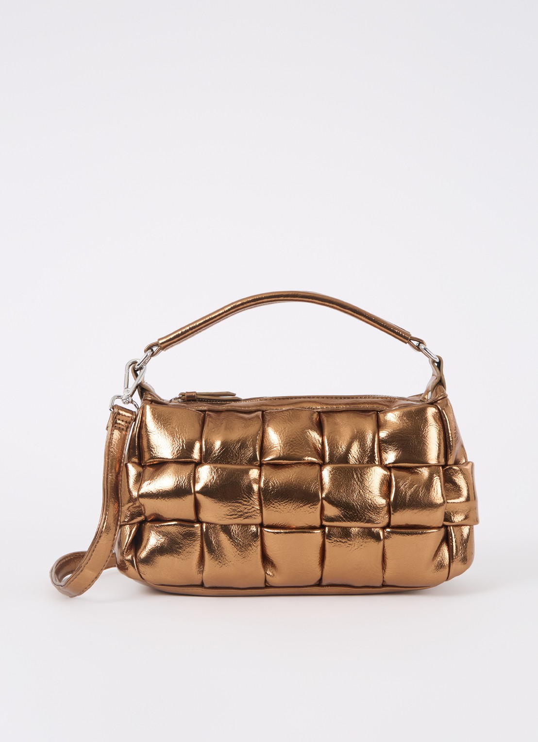 Núnoo Lily handtas met metallic finish - voorkant 3 brons