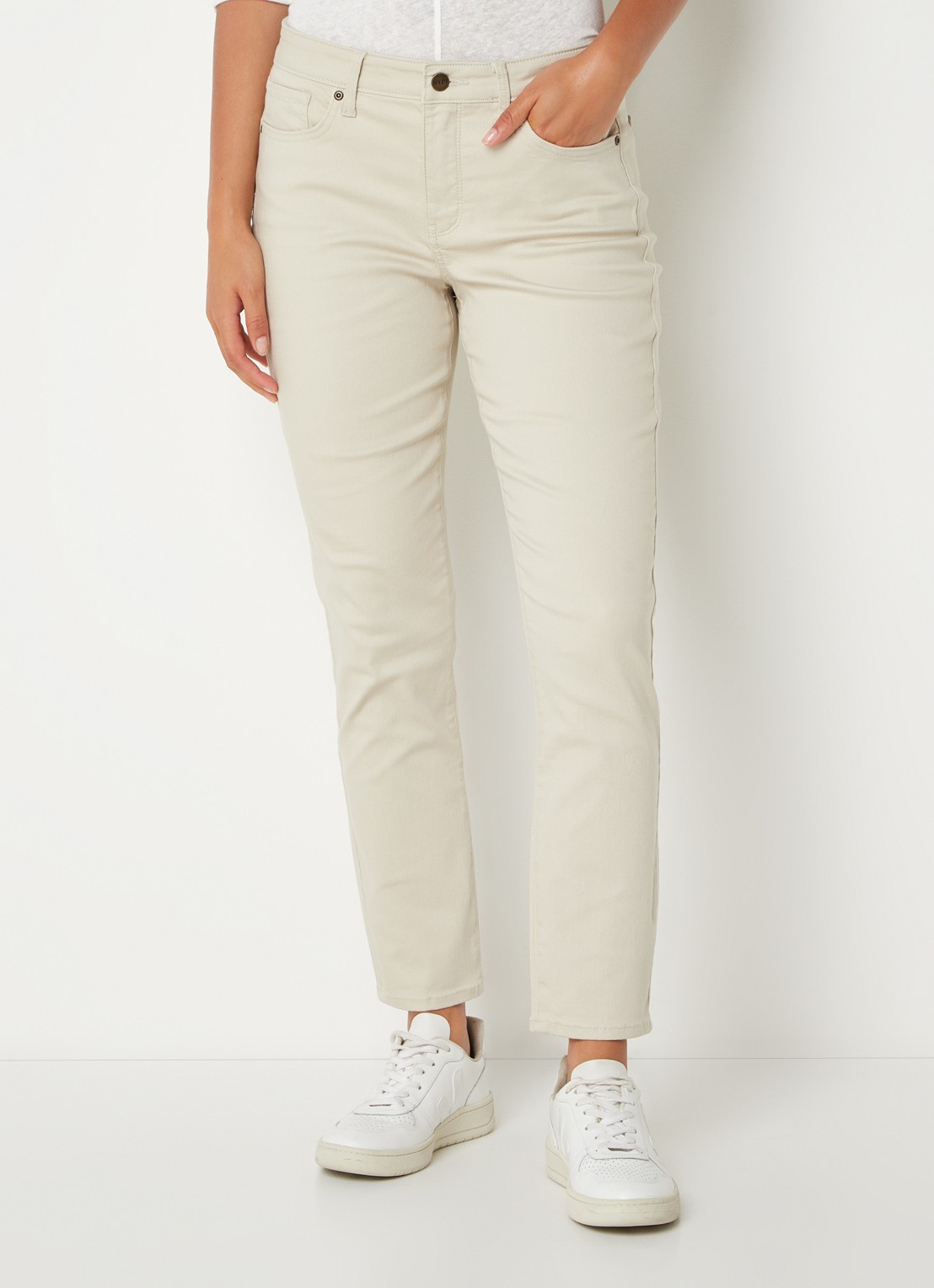 NYDJ Alina high waist cropped skinny jeans   - detail 2 beige