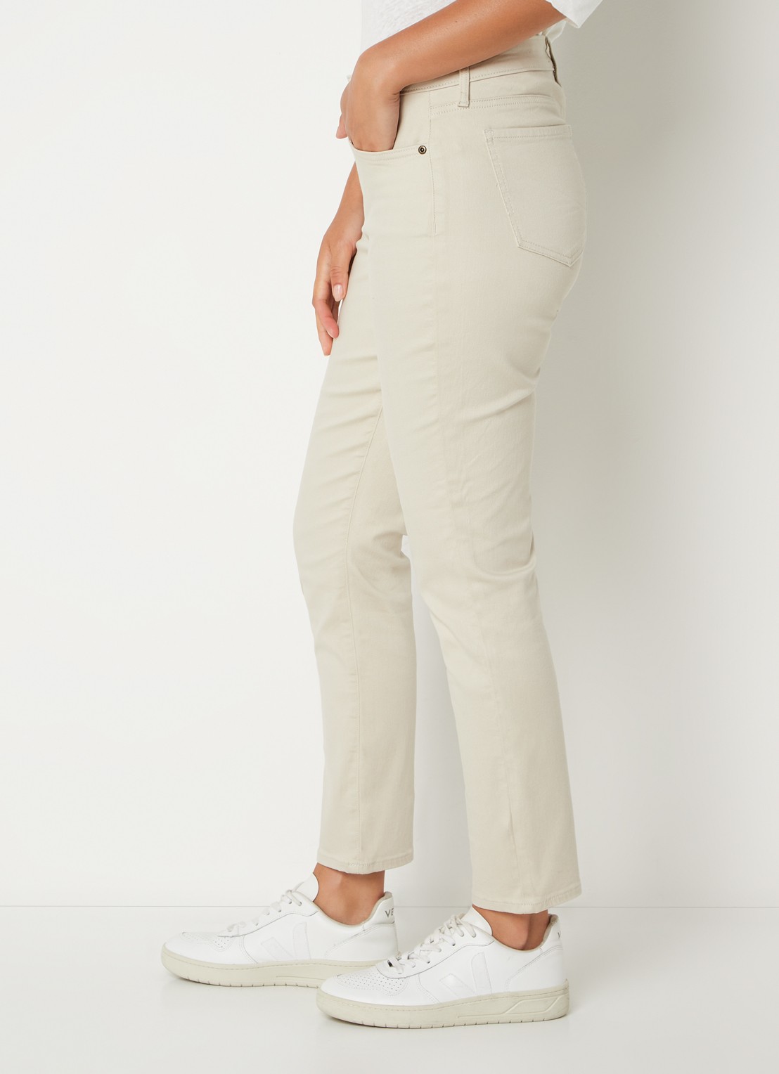 NYDJ Alina high waist cropped skinny jeans   - detail 3 beige