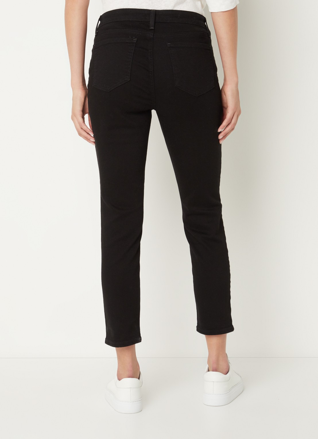 NYDJ Alina mid waist cropped skinny jeans met stretch - achterkant zwart