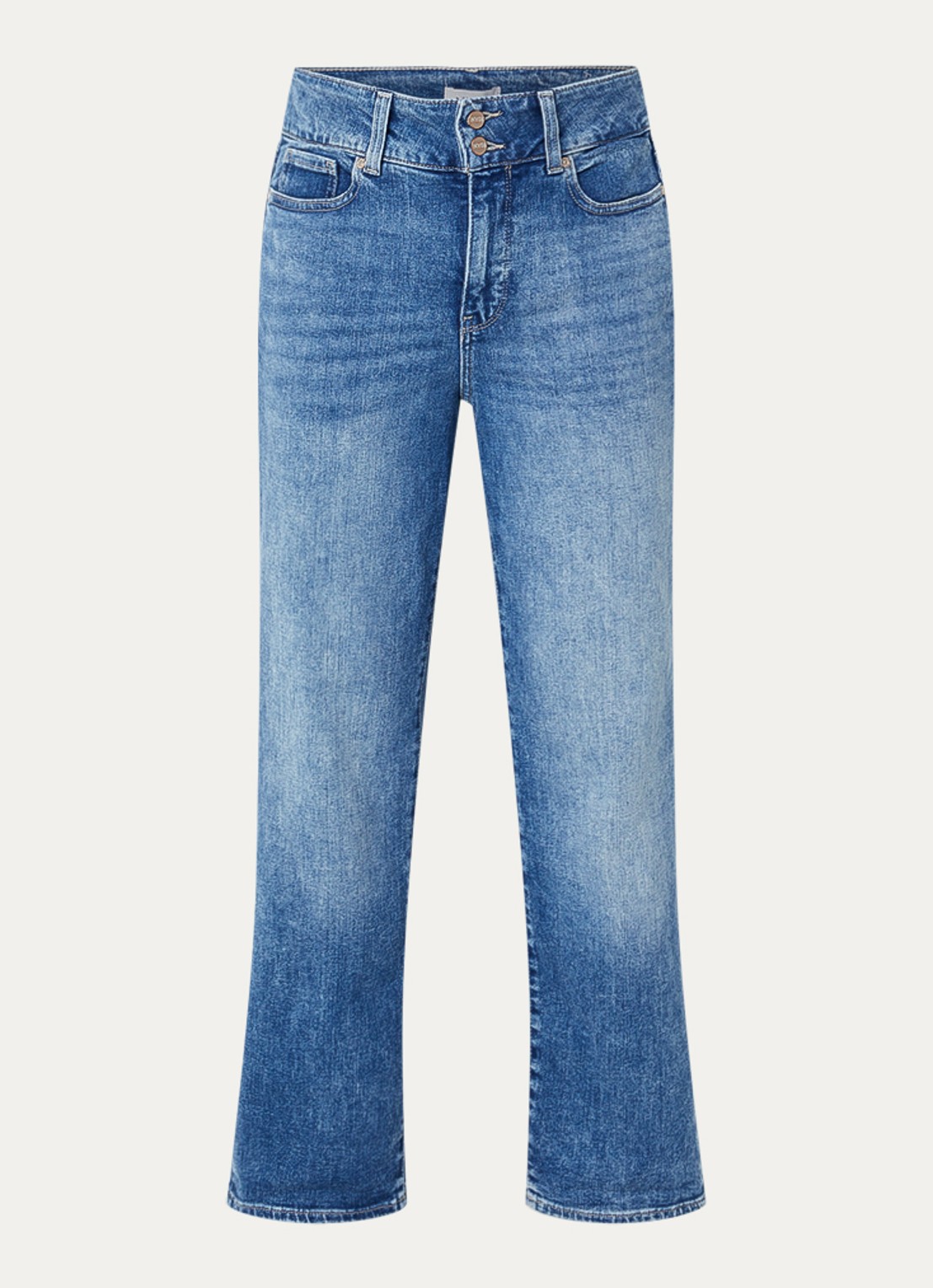 NYDJ Bailey mid waist slim fit jeans met steekzakken - voorkant 3 indigo