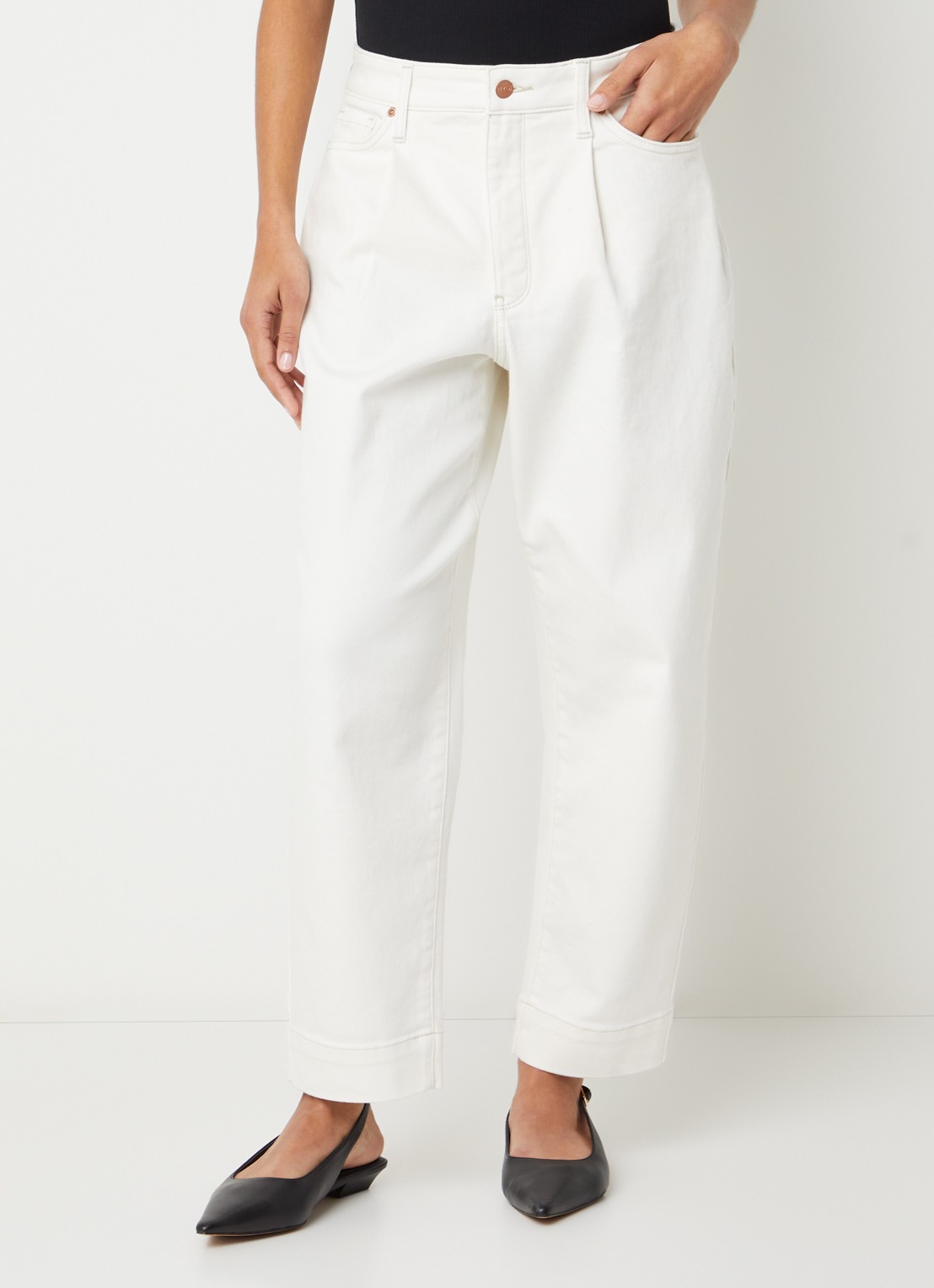 NYDJ Balloon mid waist balloon fit jeans met gekleurde wassing - detail 3 wit