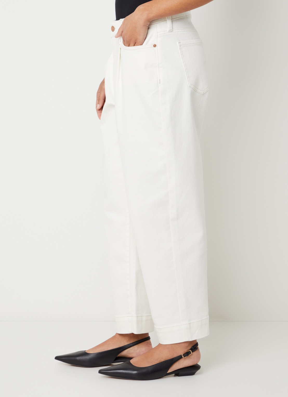 NYDJ Balloon mid waist balloon fit jeans met gekleurde wassing - detail 4 wit