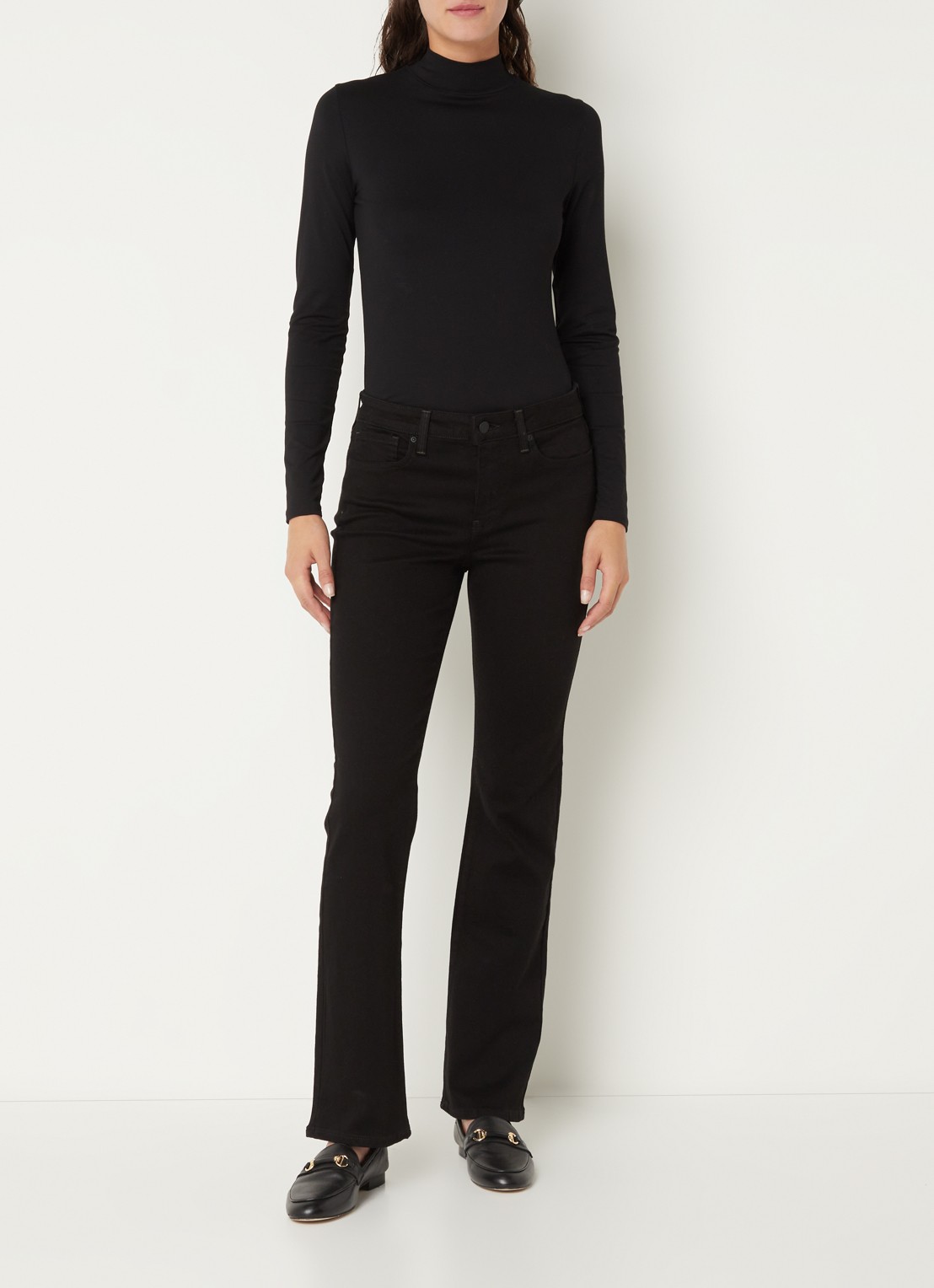 NYDJ Barbara high waist bootcut jeans met stretch - voorkant 3 zwart