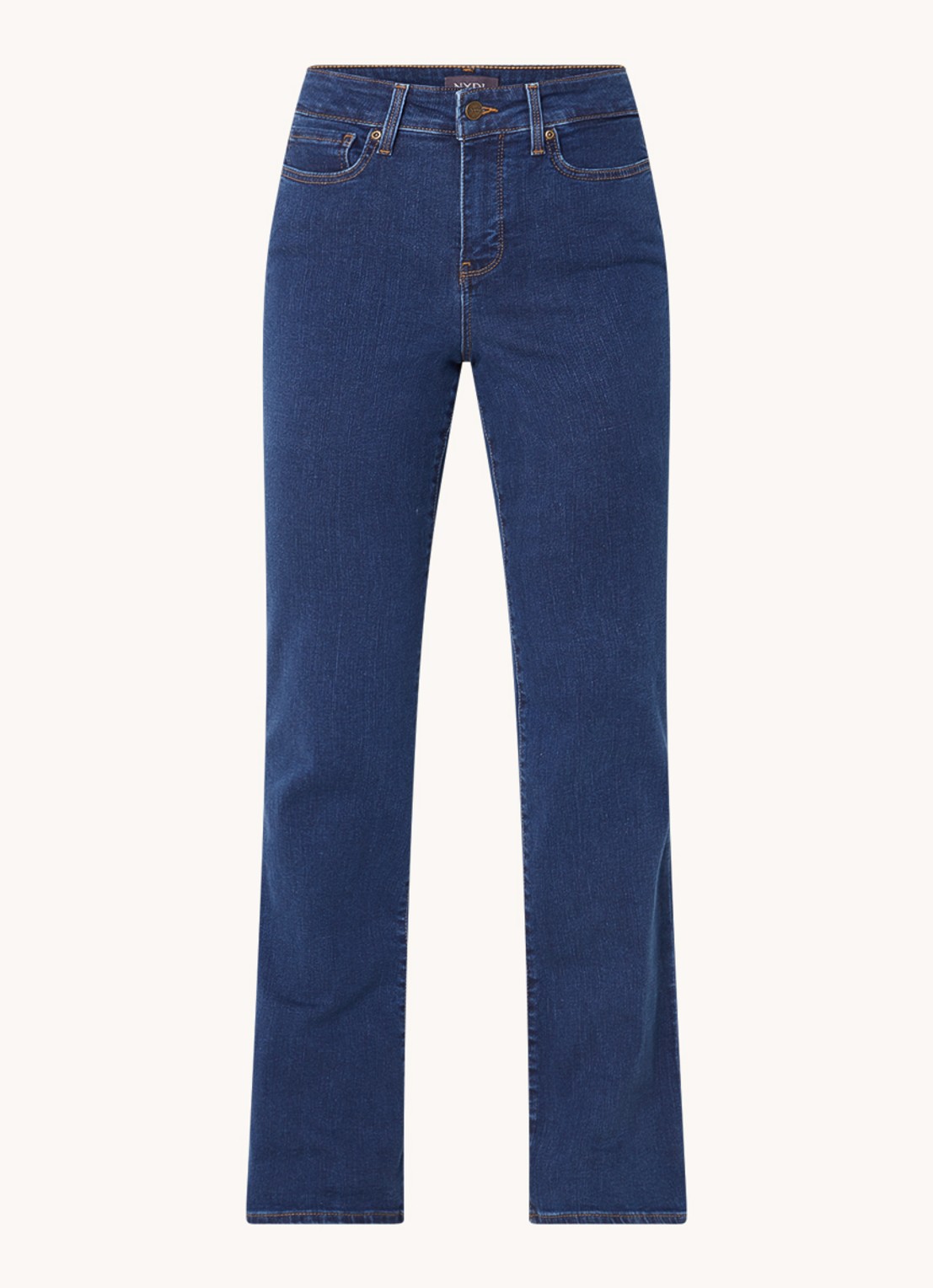 NYDJ Blake high waist flared jeans met stretch - voorkant 4 blauw