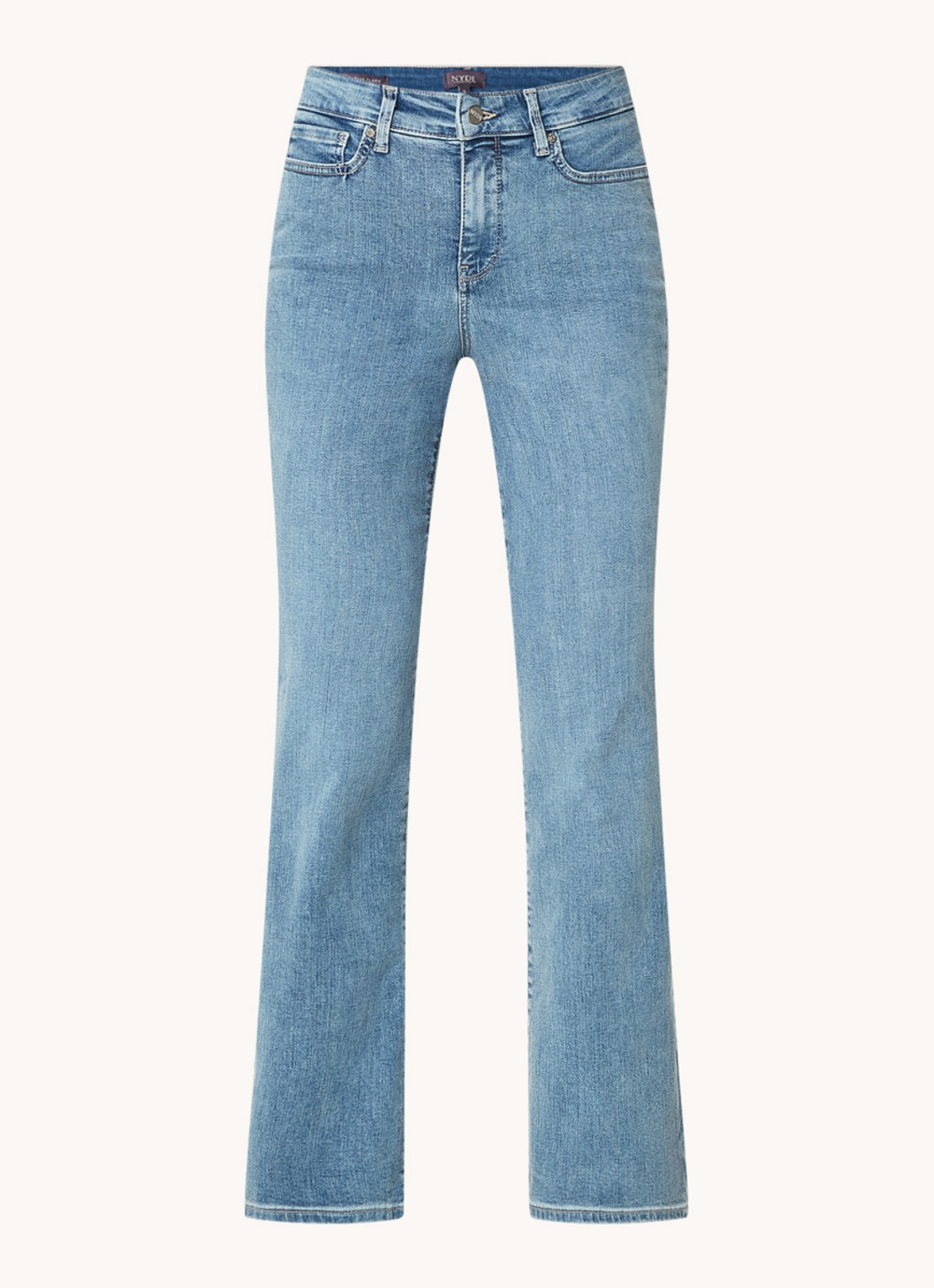 NYDJ Blake high waist flared jeans met stretch - voorkant 2 lichtblauw