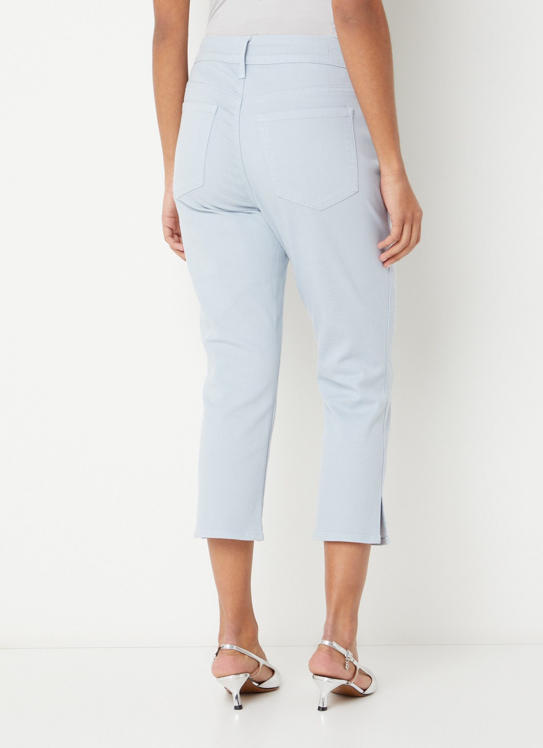 NYDJ Chloe mid waist skinny fit capri broek met gekleurde wassing - achterkant 5 blauw