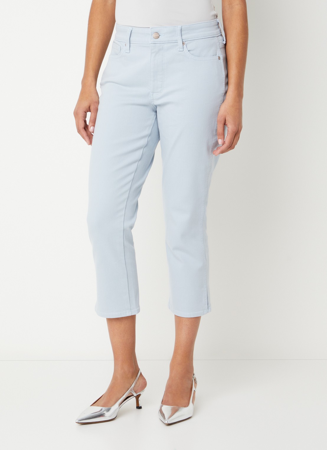 NYDJ Chloe mid waist skinny fit capri broek met gekleurde wassing - detail 3 blauw