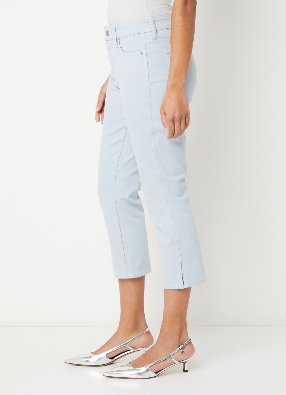 NYDJ Chloe mid waist skinny fit capri broek met gekleurde wassing - detail 4 blauw