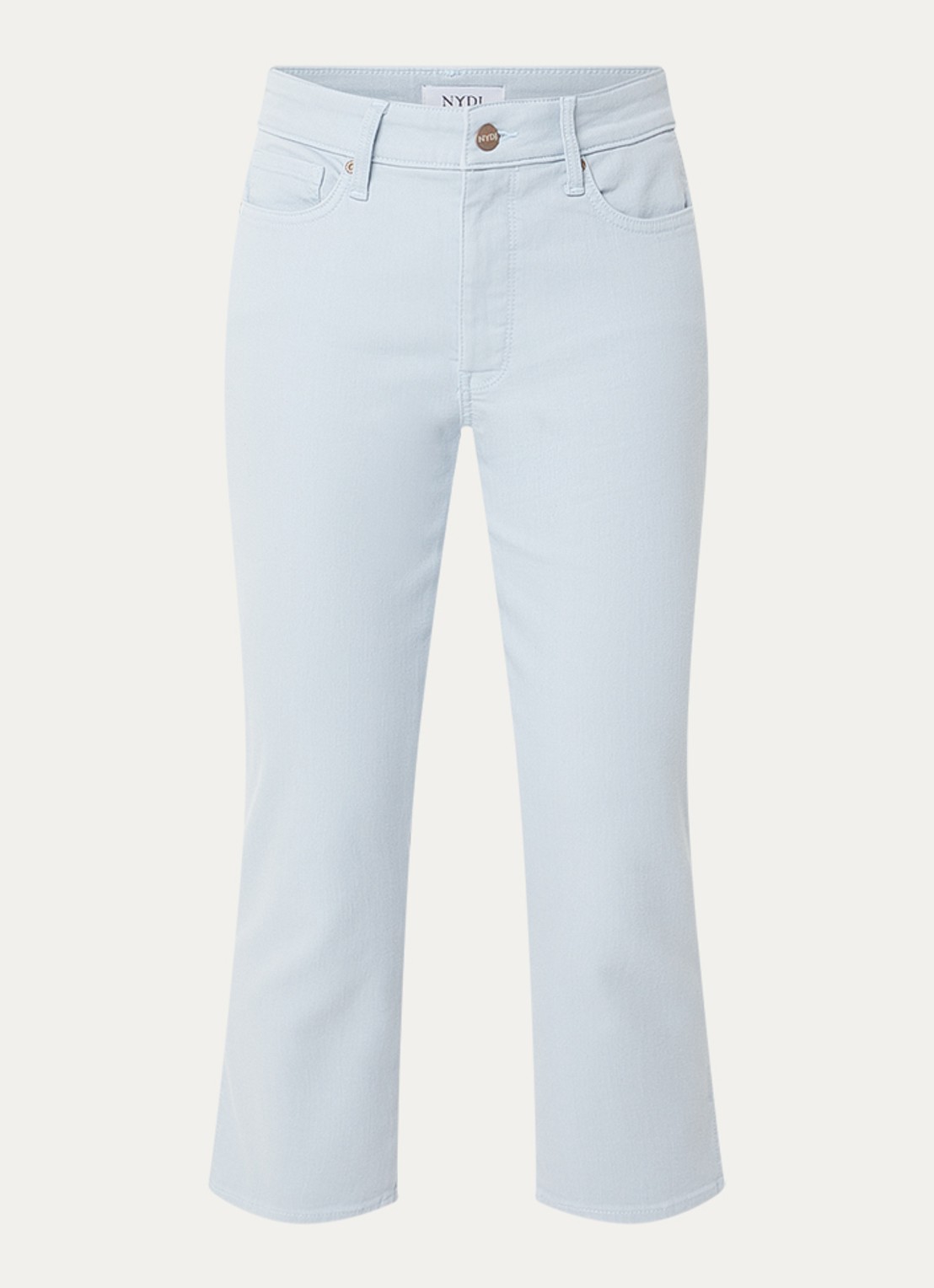 NYDJ Chloe mid waist skinny fit capri broek met gekleurde wassing - voorkant blauw