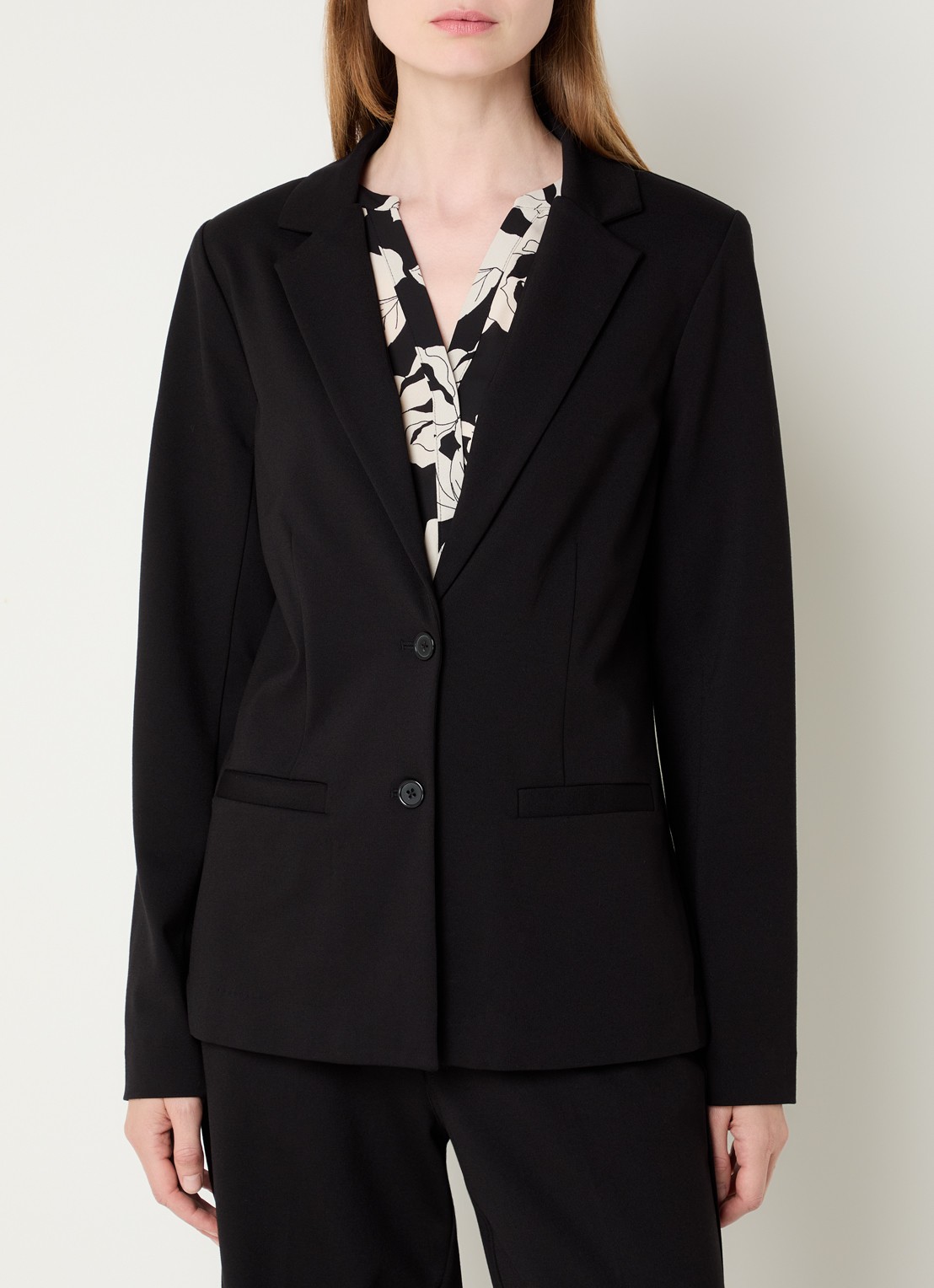 NYDJ Classic blazer met paspelzakken - detail zwart