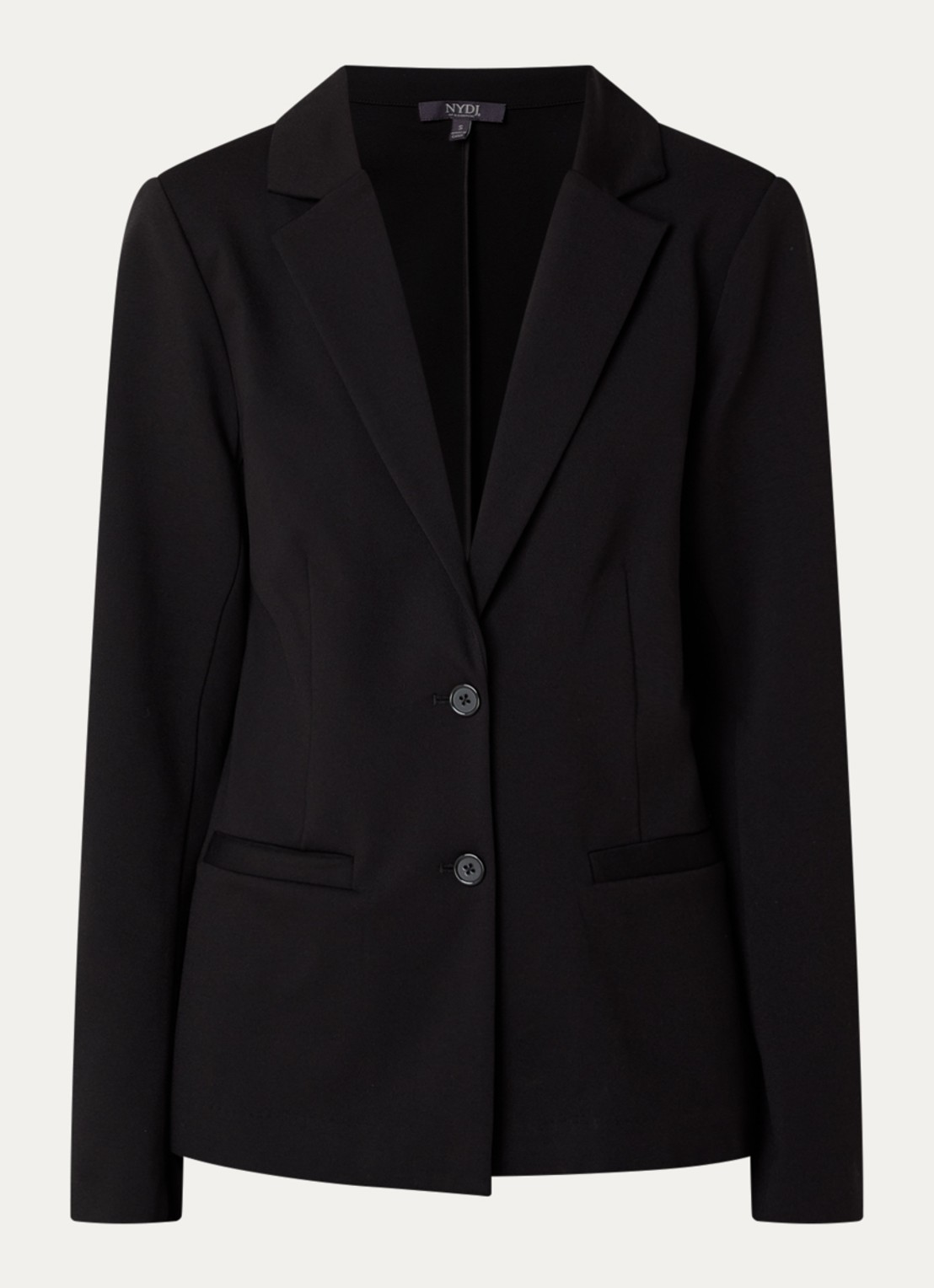 NYDJ Classic blazer met paspelzakken - voorkant 3 zwart