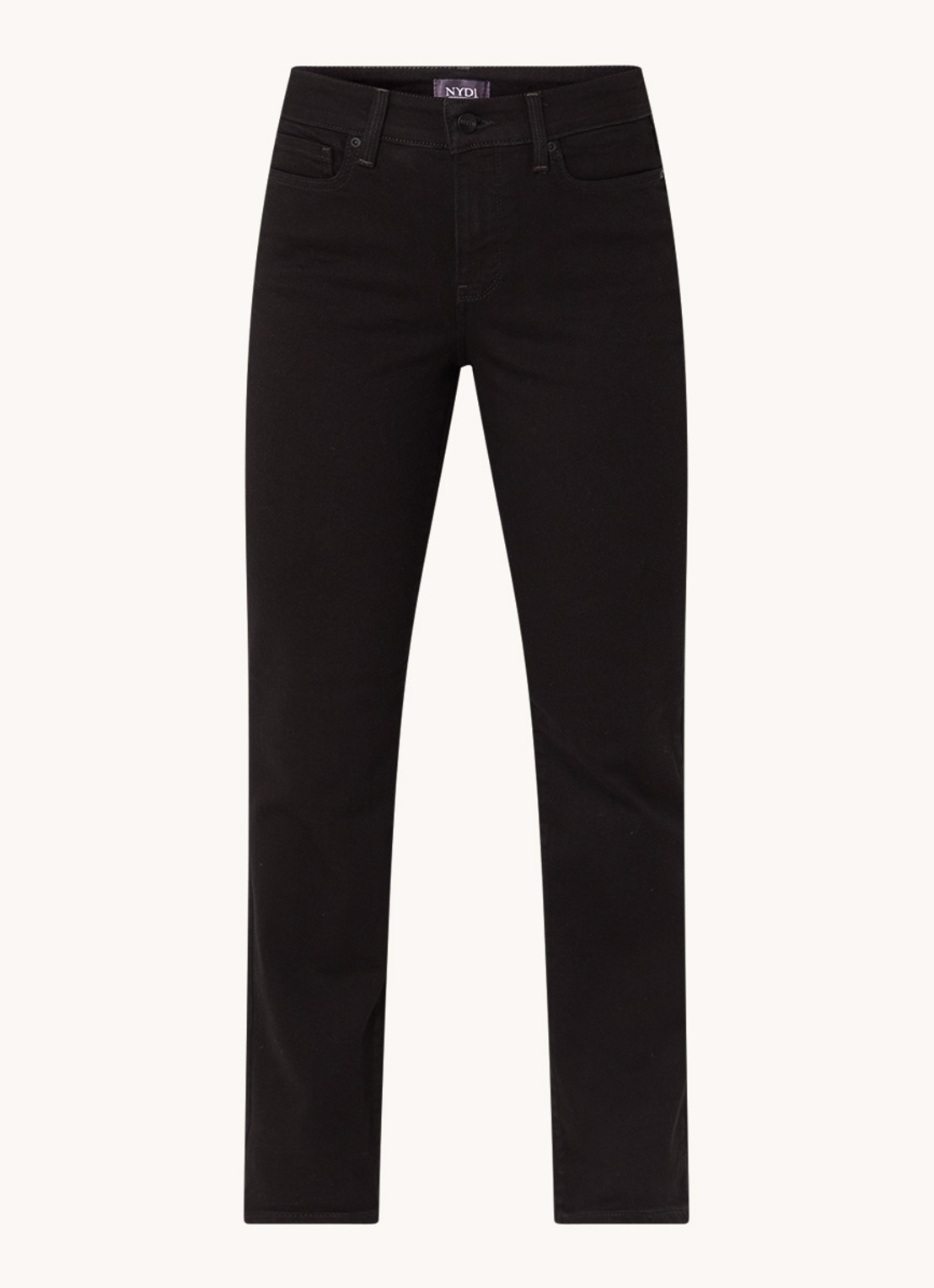 NYDJ Ellison high waist straight leg jeans met gekleurde wassing - voorkant 3 zwart