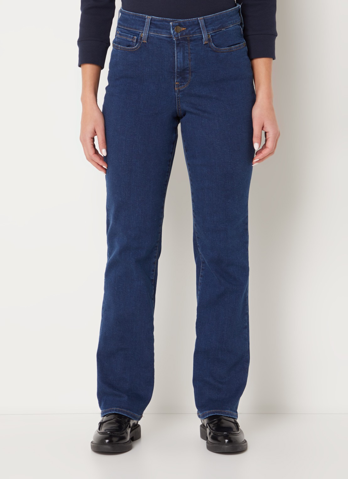 NYDJ Ellison high waist straight leg jeans met stretch - detail 4 blauw