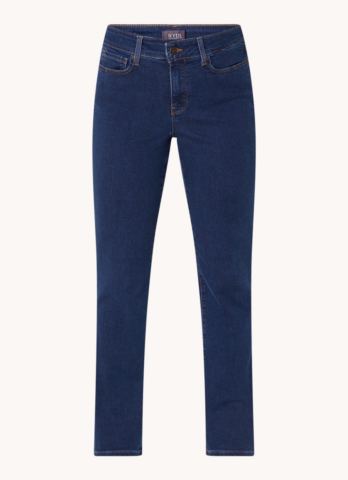 NYDJ Ellison high waist straight leg jeans met stretch - voorkant 2 blauw