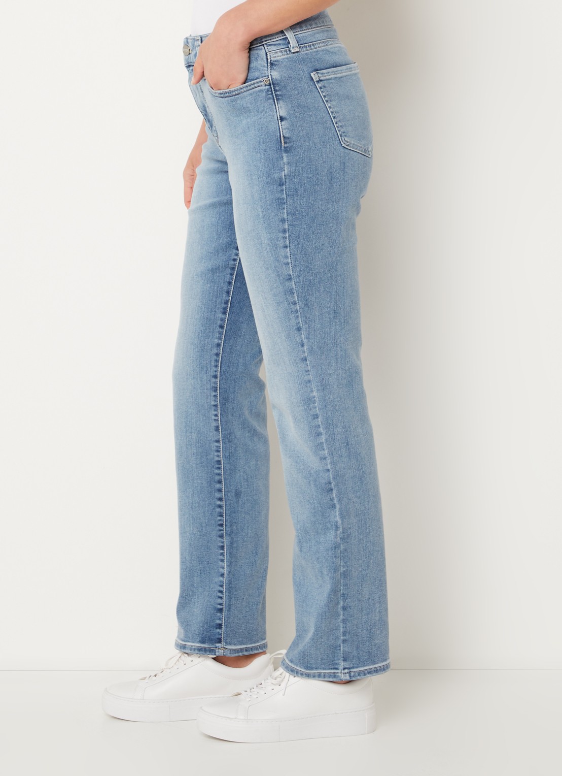 NYDJ Ellison high waist straight leg jeans met stretch - detail 3 lichtblauw